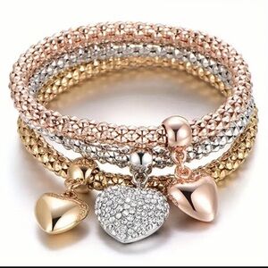 Stunning  Silvery Rose Corn Chain Bracelets.